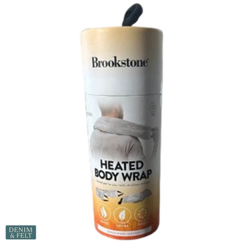 NEW Brookstone Heated Body Wrap Sandalwood‎ Aroma Neck Shoulder Pain Relief Cozy